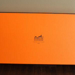 Hermes Orange Empty Rectangle Box Used 13.5x8
